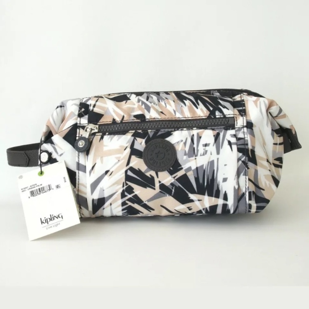 KIPLING💛Aiden Toiletry Bag with Urban Palm Print.